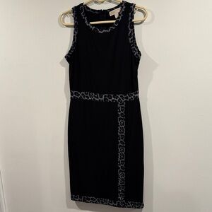 Michael Kors Black Dress with Leopard Accents